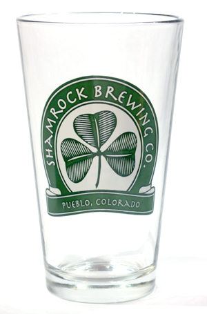 Shamrock Brewing Company Pint Glass Pueblo Colorado Brewery Beer Used 
